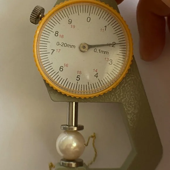 **SOLD** 12mm White Cultured Pearl Floating 14K Gold Plated 925 Silver - Picture 5 of 5